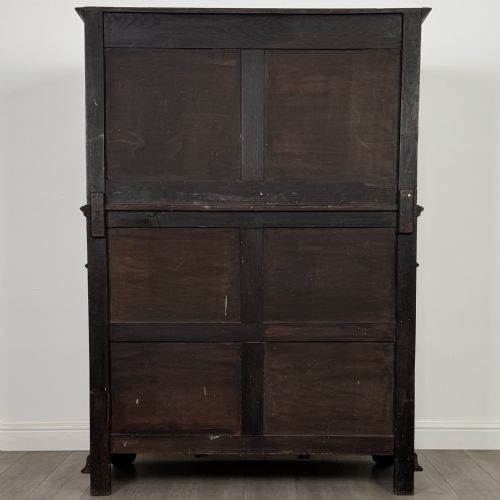 ANTIQUE 19TH CENTURY GOOD QUALITY CARVED OAK CUPBOARD - ADDITIONAL PHOTO 5