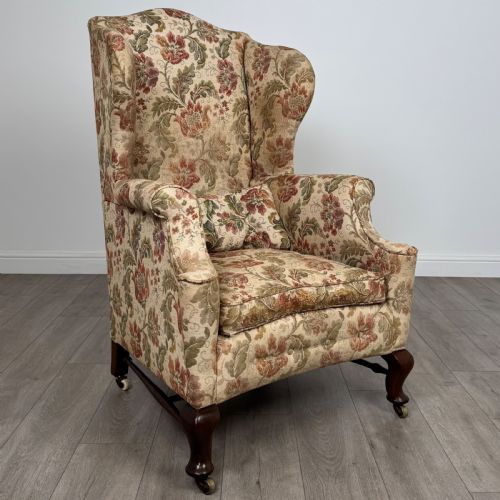 ANTIQUE 20TH CENTURY GEORGIAN STYLE WINGBACK ARMCHAIR - ADDITIONAL PHOTO 6