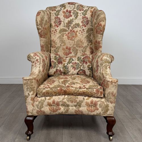 ANTIQUE 20TH CENTURY GEORGIAN STYLE WINGBACK ARMCHAIR - ADDITIONAL PHOTO 7