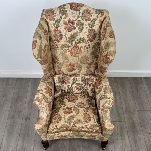 ANTIQUE 20TH CENTURY GEORGIAN STYLE WINGBACK ARMCHAIR - ADDITIONAL PHOTO 11