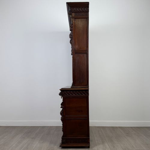 ANTIQUE 19TH CENTURY RENAISSANCE REVIVAL BOOKCASE IN OAK - ADDITIONAL PHOTO 4