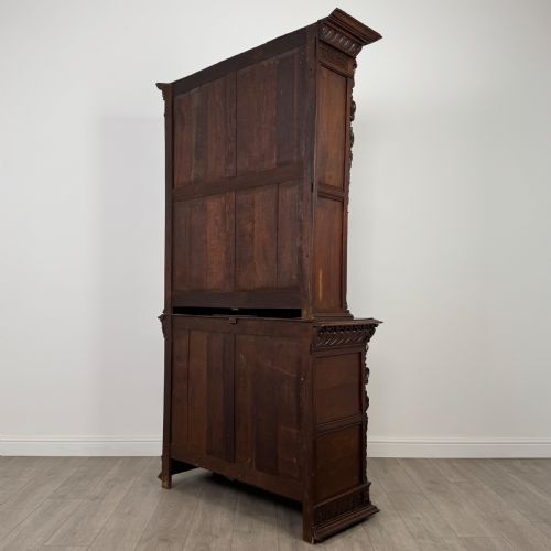 ANTIQUE 19TH CENTURY RENAISSANCE REVIVAL BOOKCASE IN OAK - ADDITIONAL PHOTO 7