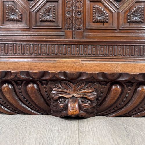 ANTIQUE 19TH CENTURY RENAISSANCE REVIVAL BOOKCASE IN OAK - ADDITIONAL PHOTO 12