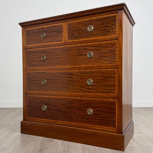 ANTIQUE 19TH CENTURY FINE QUALITY MAHOGANY CHEST OF DRAWERS - ADDITIONAL PHOTO 1