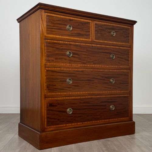 ANTIQUE 19TH CENTURY FINE QUALITY MAHOGANY CHEST OF DRAWERS - ADDITIONAL PHOTO 7