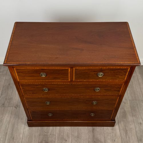 ANTIQUE 19TH CENTURY FINE QUALITY MAHOGANY CHEST OF DRAWERS - ADDITIONAL PHOTO 8
