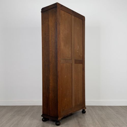 ANTIQUE 20TH CENTURY LINENFOLD WARDROBE IN OAK - ADDITIONAL PHOTO 5