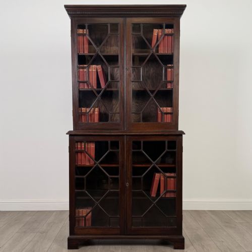 antique 19th century astral glazed bookcase in mahogany - CATEGORY: ANTIQUE BOOKCASES - DATED VICTORIAN