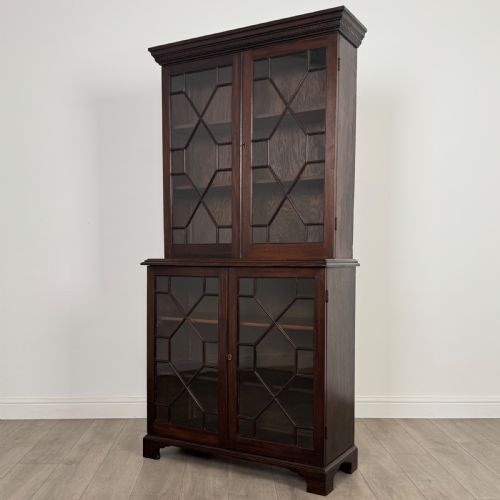 ANTIQUE 19TH CENTURY ASTRAL GLAZED BOOKCASE IN MAHOGANY - ADDITIONAL PHOTO 3