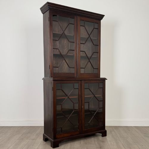 ANTIQUE 19TH CENTURY ASTRAL GLAZED BOOKCASE IN MAHOGANY - ADDITIONAL PHOTO 9