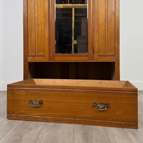 ANTIQUE 19TH CENTURY GOOD QUALITY WARDROBE IN GOLDEN OAK - ADDITIONAL PHOTO 9