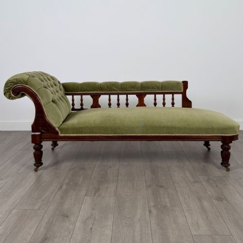 antique 19th century good quality chaise in mahogany - CATEGORY: ANTIQUE SOFAS - DATED VICTORIAN