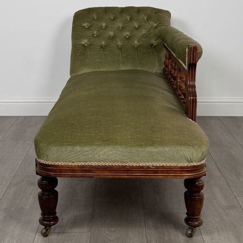 ANTIQUE 19TH CENTURY GOOD QUALITY CHAISE IN MAHOGANY - ADDITIONAL PHOTO 2