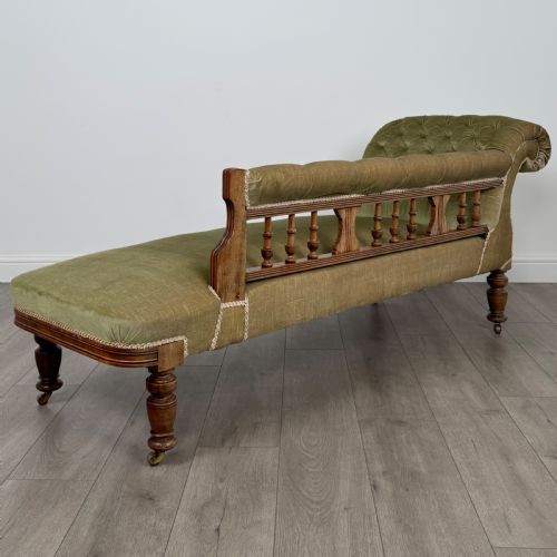 ANTIQUE 19TH CENTURY GOOD QUALITY CHAISE IN MAHOGANY - ADDITIONAL PHOTO 3