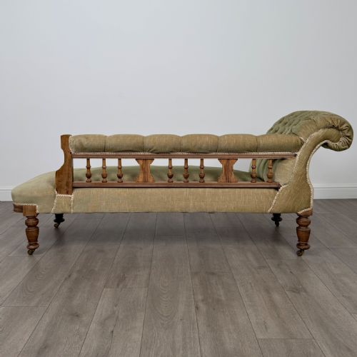 ANTIQUE 19TH CENTURY GOOD QUALITY CHAISE IN MAHOGANY - ADDITIONAL PHOTO 4