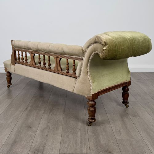 ANTIQUE 19TH CENTURY GOOD QUALITY CHAISE IN MAHOGANY - ADDITIONAL PHOTO 5