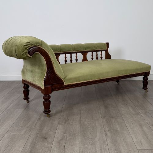 ANTIQUE 19TH CENTURY GOOD QUALITY CHAISE IN MAHOGANY - ADDITIONAL PHOTO 7
