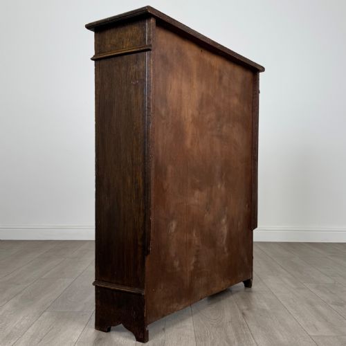ANTIQUE 19TH CENTURY SMALL CARVED OAK BOOKCASE - ADDITIONAL PHOTO 4