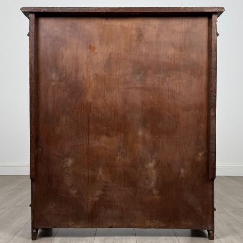 ANTIQUE 19TH CENTURY SMALL CARVED OAK BOOKCASE - ADDITIONAL PHOTO 5