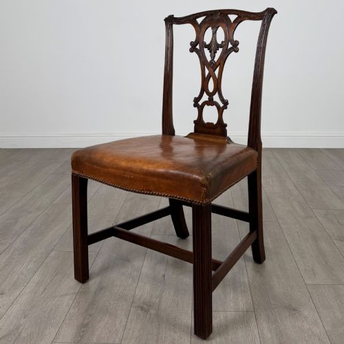 ANTIQUE 19TH CENTURY SET OF 6 CHIPPENDALE STYLE DINING CHAIRS - ADDITIONAL PHOTO 1