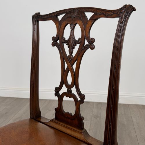 ANTIQUE 19TH CENTURY SET OF 6 CHIPPENDALE STYLE DINING CHAIRS - ADDITIONAL PHOTO 3