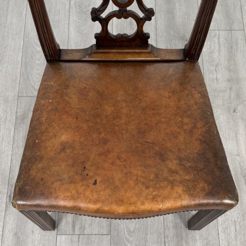 ANTIQUE 19TH CENTURY SET OF 6 CHIPPENDALE STYLE DINING CHAIRS - ADDITIONAL PHOTO 5