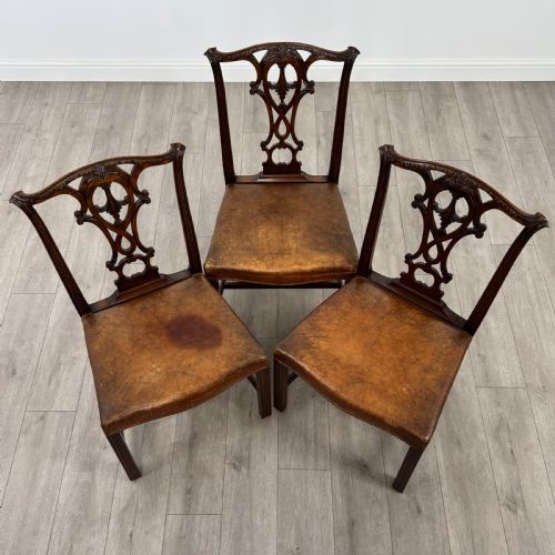 ANTIQUE 19TH CENTURY SET OF 6 CHIPPENDALE STYLE DINING CHAIRS - ADDITIONAL PHOTO 7