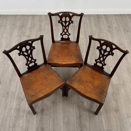 ANTIQUE 19TH CENTURY SET OF 6 CHIPPENDALE STYLE DINING CHAIRS - ADDITIONAL PHOTO 8