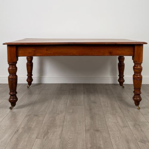 ANTIQUE 19TH CENTURY FINE QUALITY DINING TABLE IN OAK - ADDITIONAL PHOTO 1
