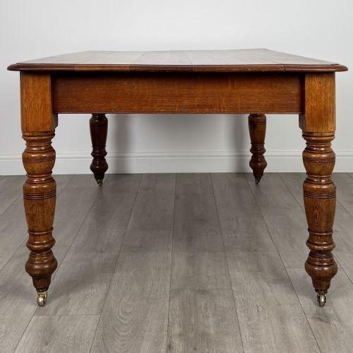ANTIQUE 19TH CENTURY FINE QUALITY DINING TABLE IN OAK - ADDITIONAL PHOTO 5