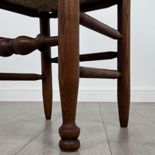 ANTIQUE 20TH CENTURY SET OF 6 OAK LADDER BACK DINING CHAIRS - ADDITIONAL PHOTO 5