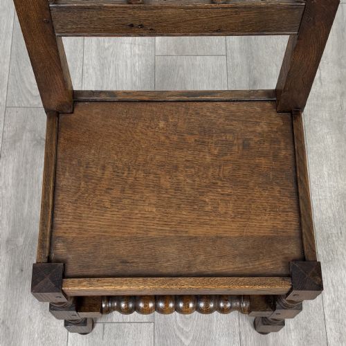 ANTIQUE 19TH CENTURY SET OF 8 DINING CHAIRS IN OAK - ADDITIONAL PHOTO 8