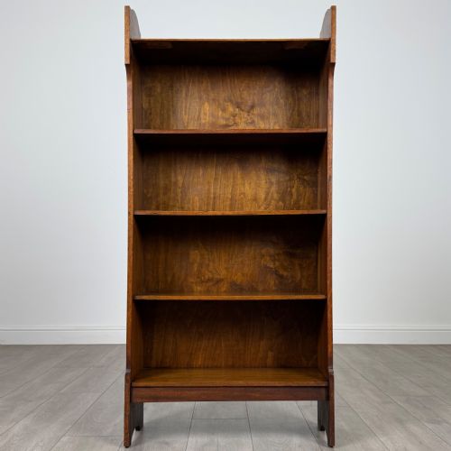 ANTIQUE 20TH CENTURY GOLDEN OAK OPEN BOOKCASE - ADDITIONAL PHOTO 1