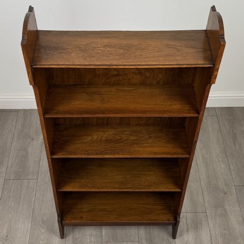 ANTIQUE 20TH CENTURY GOLDEN OAK OPEN BOOKCASE - ADDITIONAL PHOTO 9