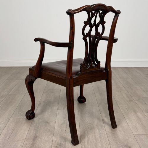 ANTIQUE 19TH CENTURY SET OF 6 CHIPPENDALE STYLE DINING CHAIRS - ADDITIONAL PHOTO 2