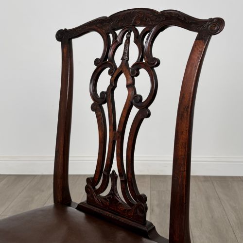 ANTIQUE 19TH CENTURY SET OF 6 CHIPPENDALE STYLE DINING CHAIRS - ADDITIONAL PHOTO 5