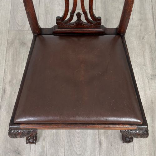 ANTIQUE 19TH CENTURY SET OF 6 CHIPPENDALE STYLE DINING CHAIRS - ADDITIONAL PHOTO 7