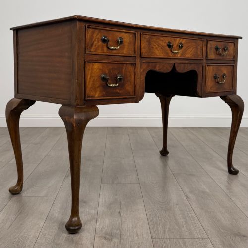 ANTIQUE 20TH CENTURY GOOD QUALITY WRITING TABLE IN MAHOGANY - ADDITIONAL PHOTO 7