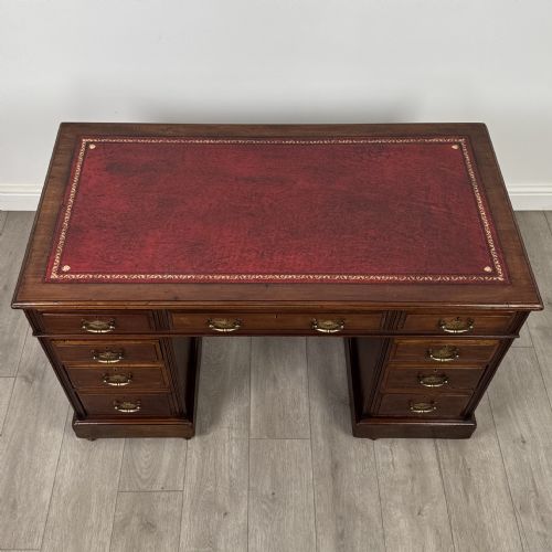 ANTIQUE 19TH CENTURY GOOD QUALITY PEDESTAL DESK IN MAHOGANY - ADDITIONAL PHOTO 8
