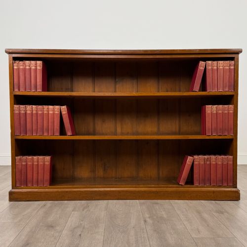 antique 19th century fine quality painted pine open bookcase - CATEGORY: ANTIQUE BOOKCASES - DATED VICTORIAN