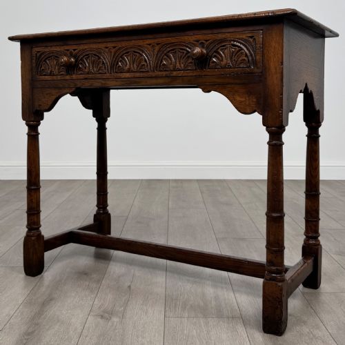 ANTIQUE 20TH CENTURY GOOD QUALITY SIDE TABLE IN OAK - ADDITIONAL PHOTO 1