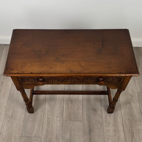 ANTIQUE 20TH CENTURY GOOD QUALITY SIDE TABLE IN OAK - ADDITIONAL PHOTO 8