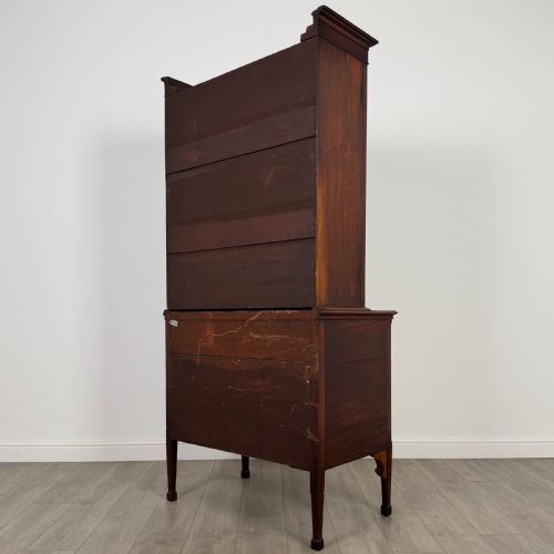 ANTIQUE 18TH CENTURY SMALL SECRETAIRE BOOKCASE IN MAHOGANY - ADDITIONAL PHOTO 7
