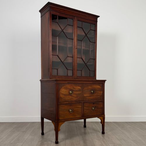 ANTIQUE 18TH CENTURY SMALL SECRETAIRE BOOKCASE IN MAHOGANY - ADDITIONAL PHOTO 9