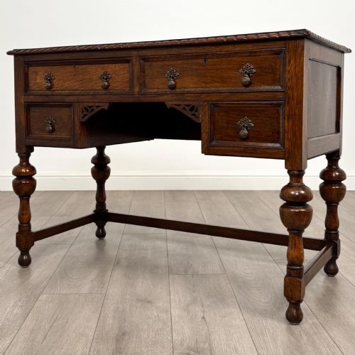 ANTIQUE 20TH CENTURY GOOD QUALITY DESK IN OAK - ADDITIONAL PHOTO 1