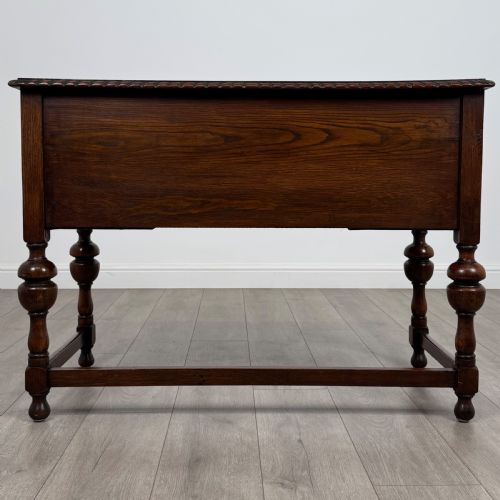 ANTIQUE 20TH CENTURY GOOD QUALITY DESK IN OAK - ADDITIONAL PHOTO 4