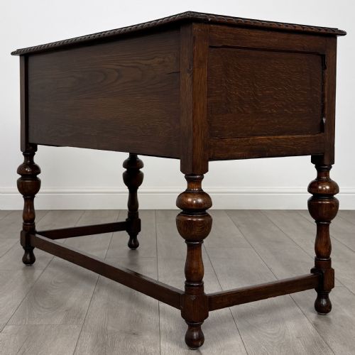 ANTIQUE 20TH CENTURY GOOD QUALITY DESK IN OAK - ADDITIONAL PHOTO 5