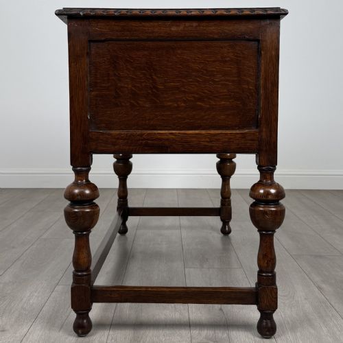 ANTIQUE 20TH CENTURY GOOD QUALITY DESK IN OAK - ADDITIONAL PHOTO 6