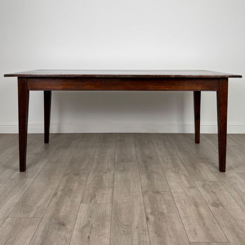 ANTIQUE 20TH CENTURY FINE QUALITY OAK DINING TABLE WITH DRAWER - ADDITIONAL PHOTO 1
