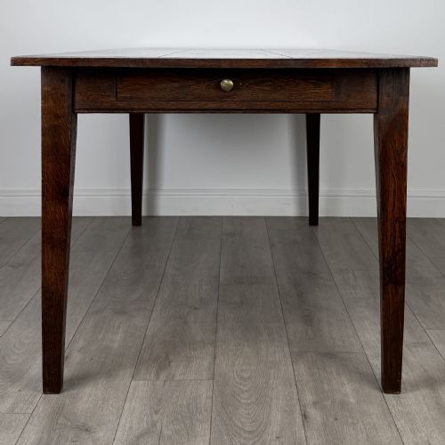 ANTIQUE 20TH CENTURY FINE QUALITY OAK DINING TABLE WITH DRAWER - ADDITIONAL PHOTO 2